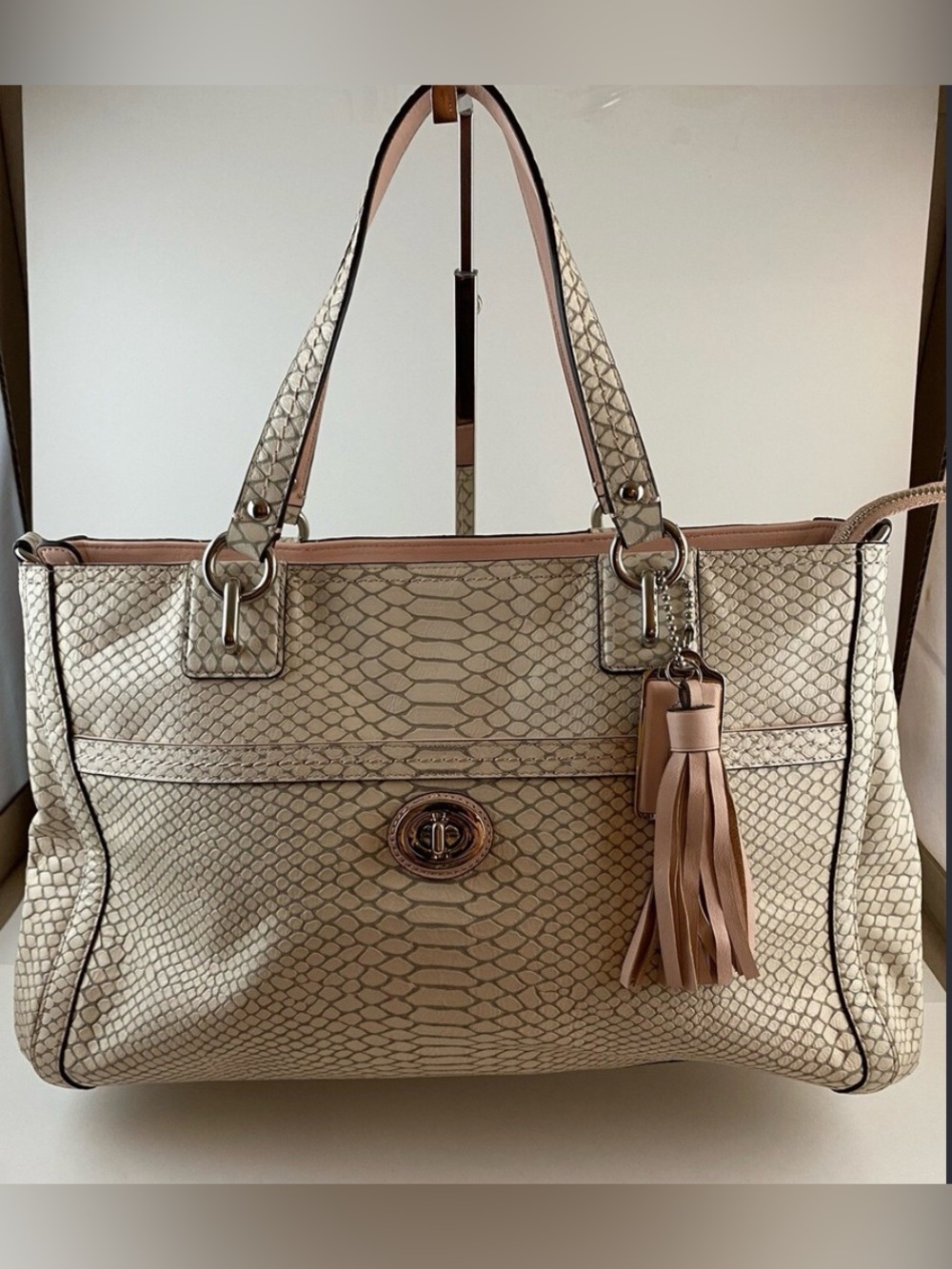 Coach Park Python Carryall tote (Model Style F24384) - Picture 2 of 11